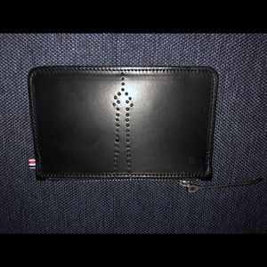 Coin purse with one card slot, black leather NWOT